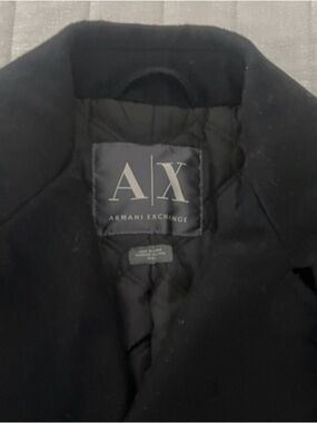 A|X Armani Exchange Black Double-Breasted Wool Peacoat size M( used only once)